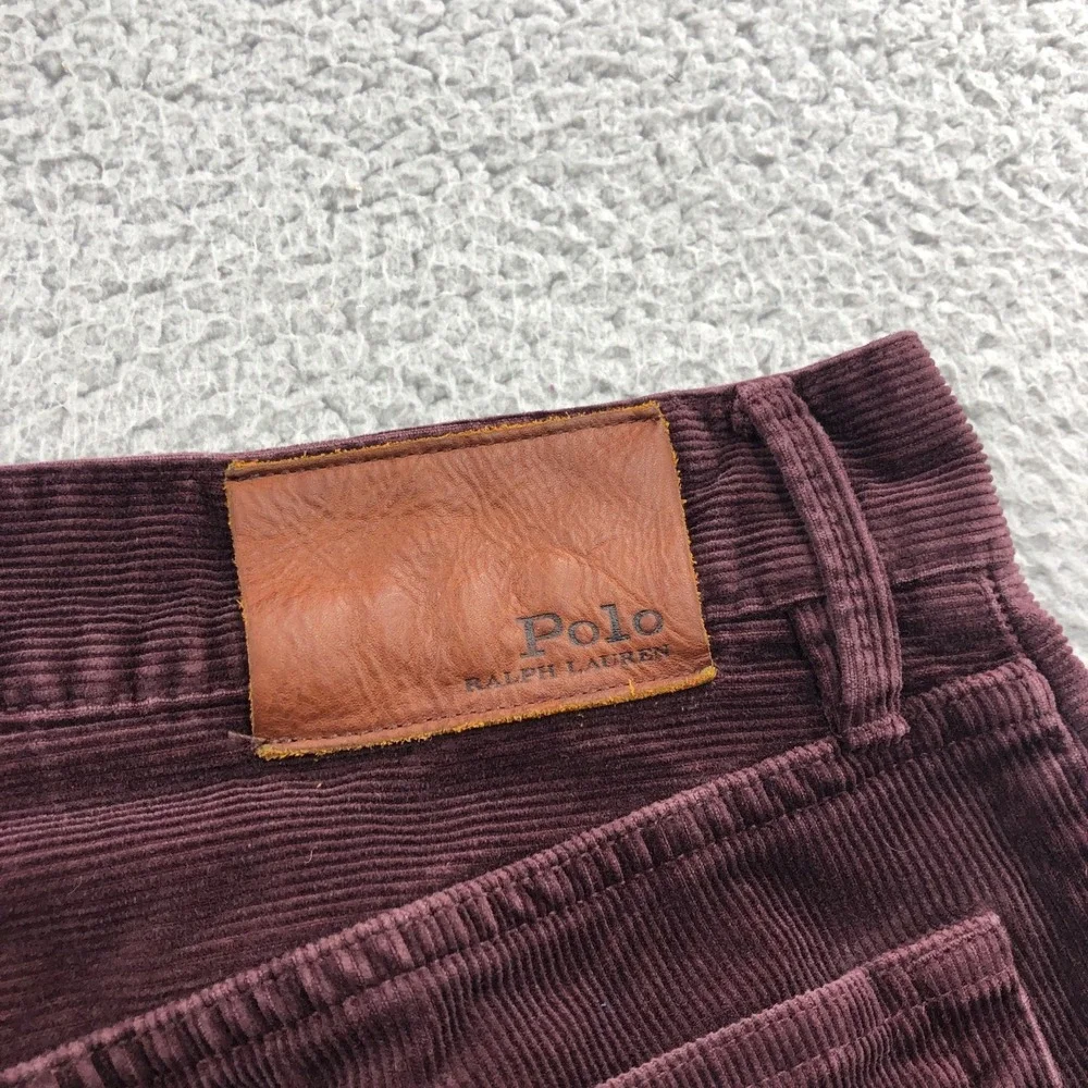 Polo Ralph Lauren Pants Mens 33x32 Burgundy Corduroy 5 Pocket Straight Leg